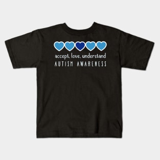 Autism Awareness hearts Kids T-Shirt